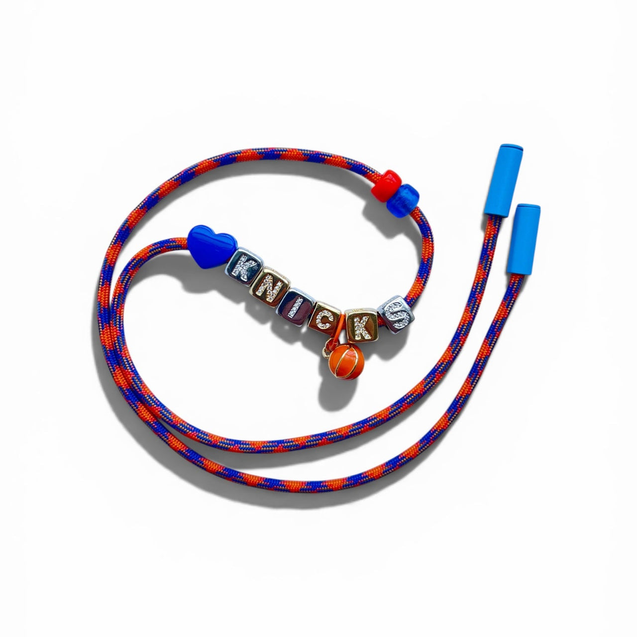 ๐ Knicks Silver & Gold Block Letter Paracord Necklace