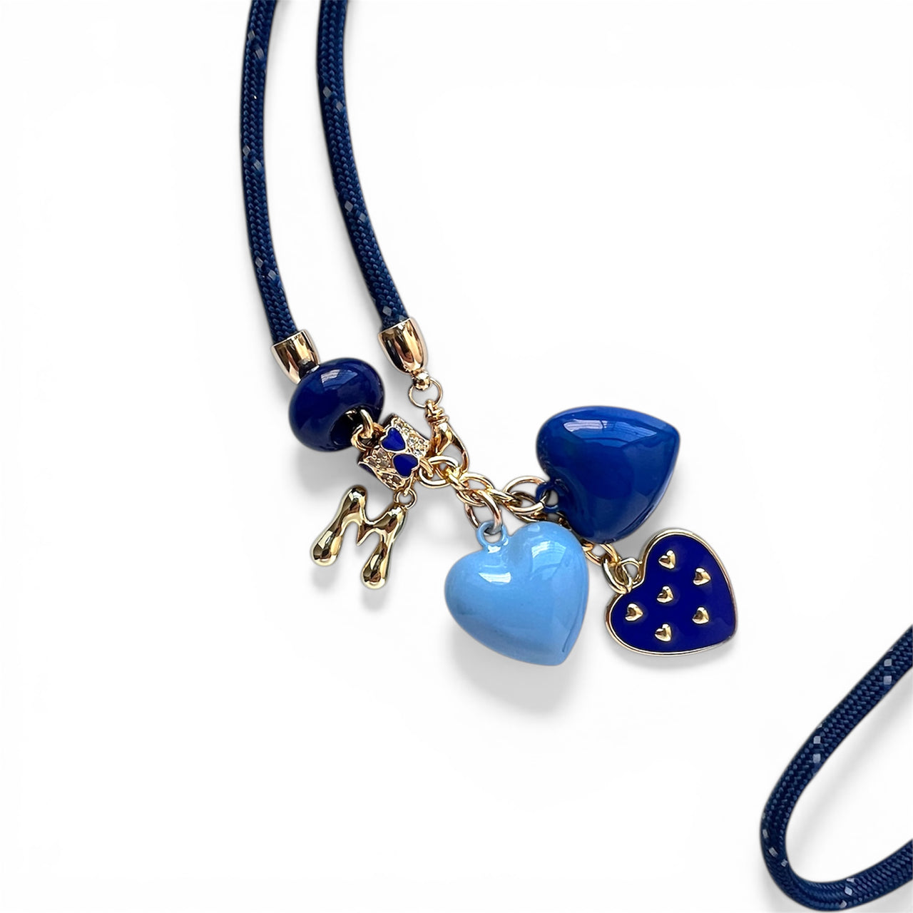 Triple Heart Initial - Paracord Necklace